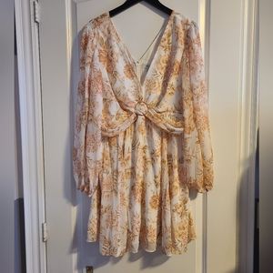 ForEver New Caterina Floral Ring-Detail Curve Mini Dress Size 14